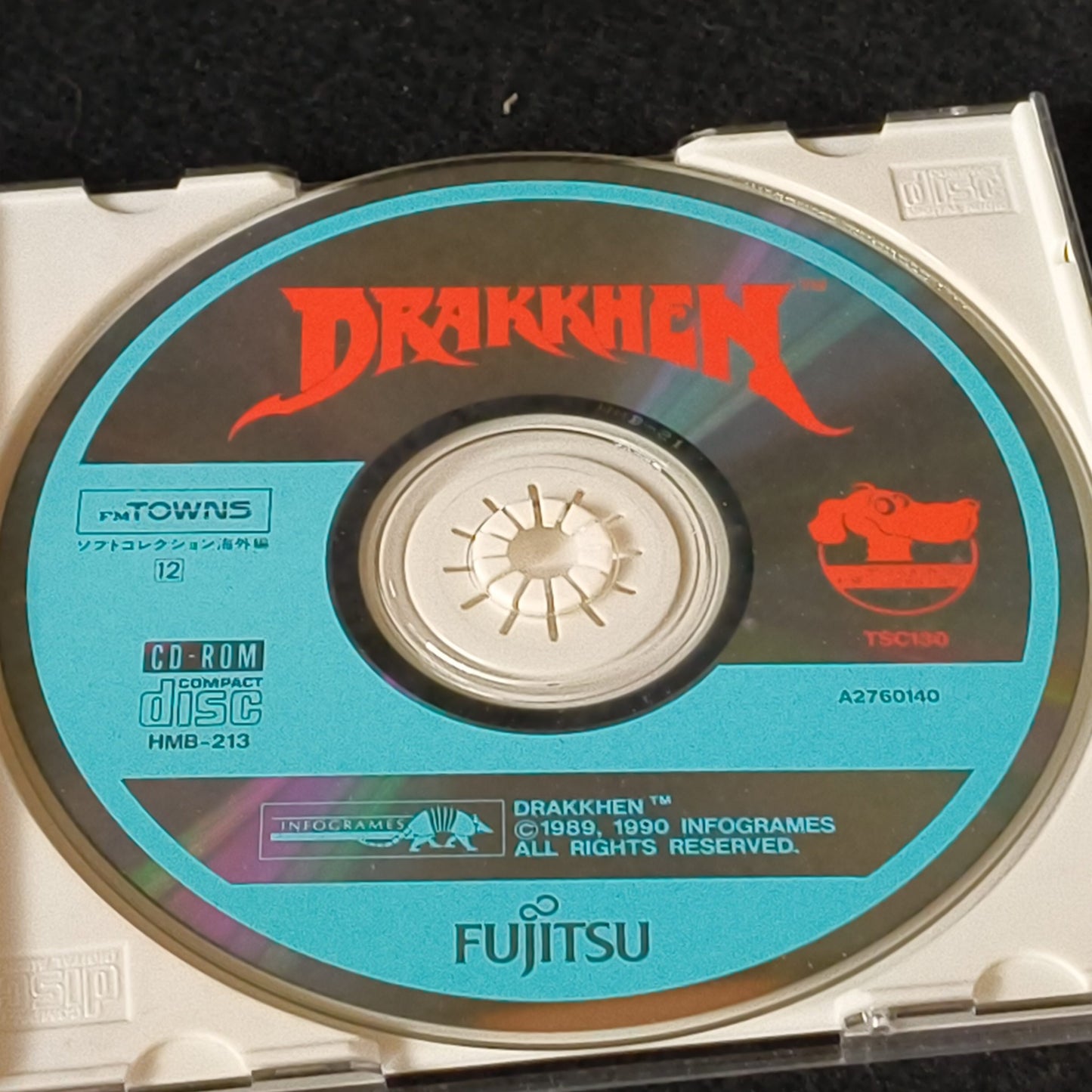 Drakkhen Fujitsu FM TOWNS Game Disk, Manual, Box set, Working-h0613-