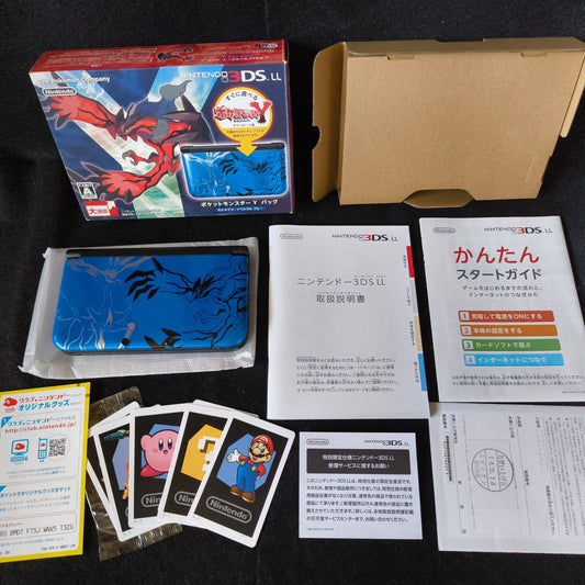 Nintendo 3DS LL Pokemon X & Y Edition Xerneas Yveltal Blue Console w/Box -h0617-
