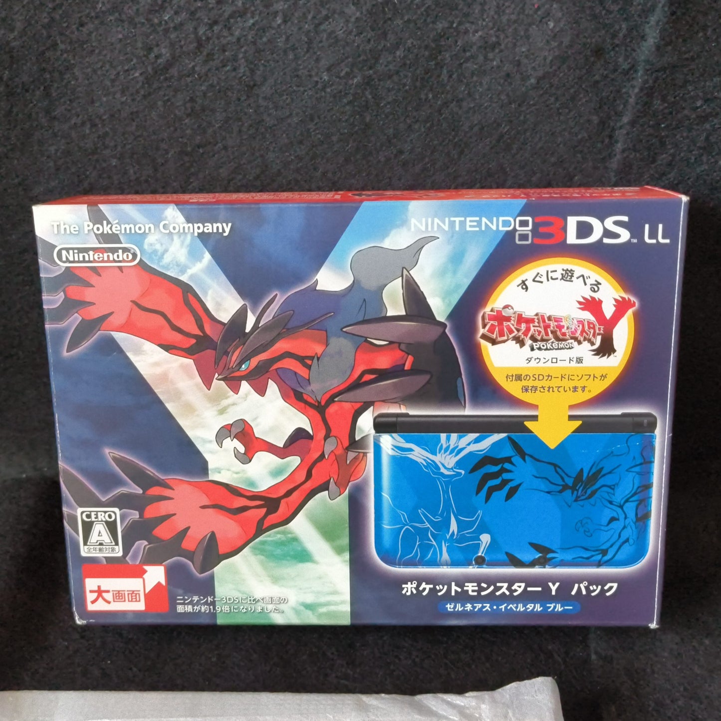Nintendo 3DS LL Pokemon X & Y Edition Xerneas Yveltal Blue Console w/Box -h0617-