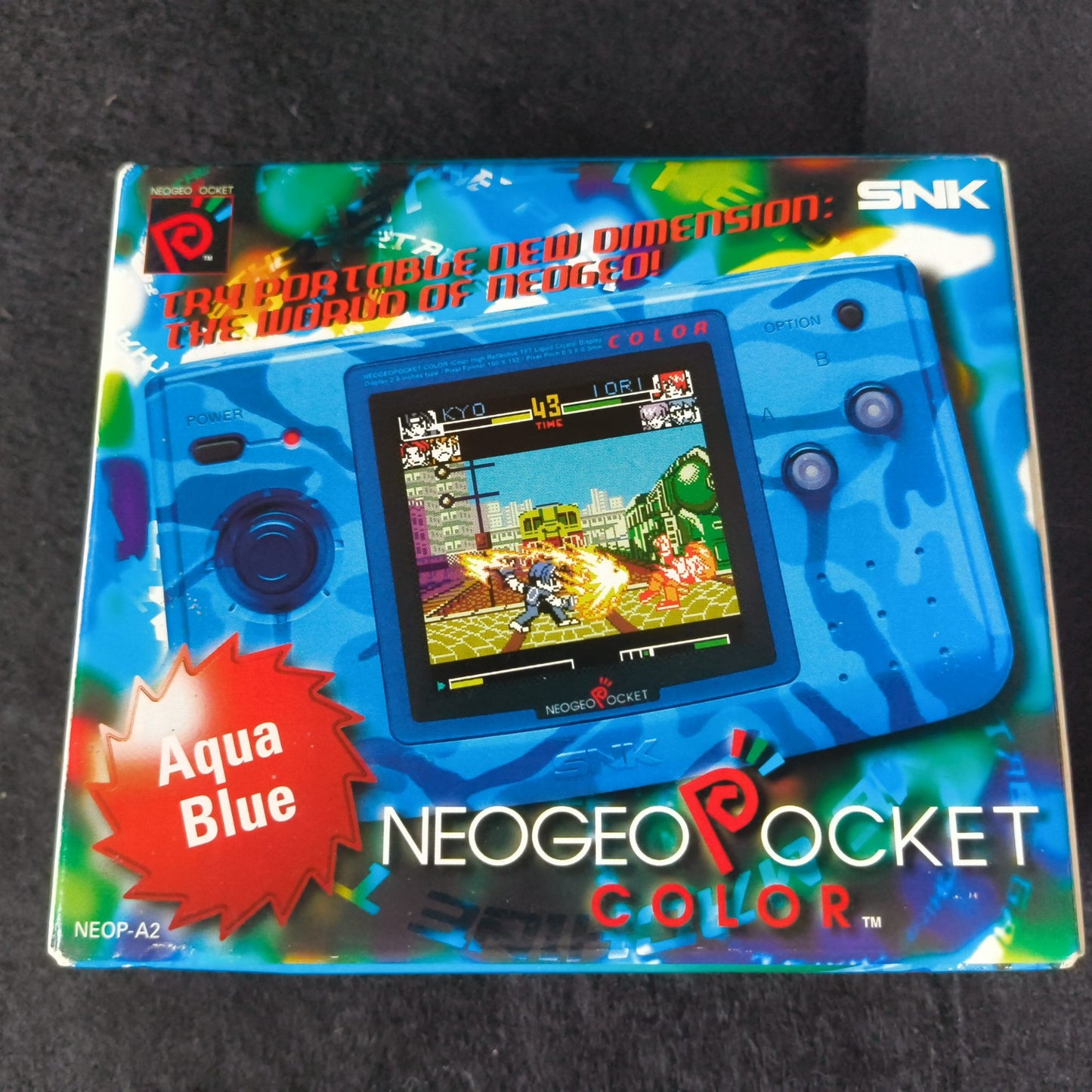 JUNK, For Parts, SNK NEOGEO POCKET Color Camouflage Blue Console W/Box-h0621-
