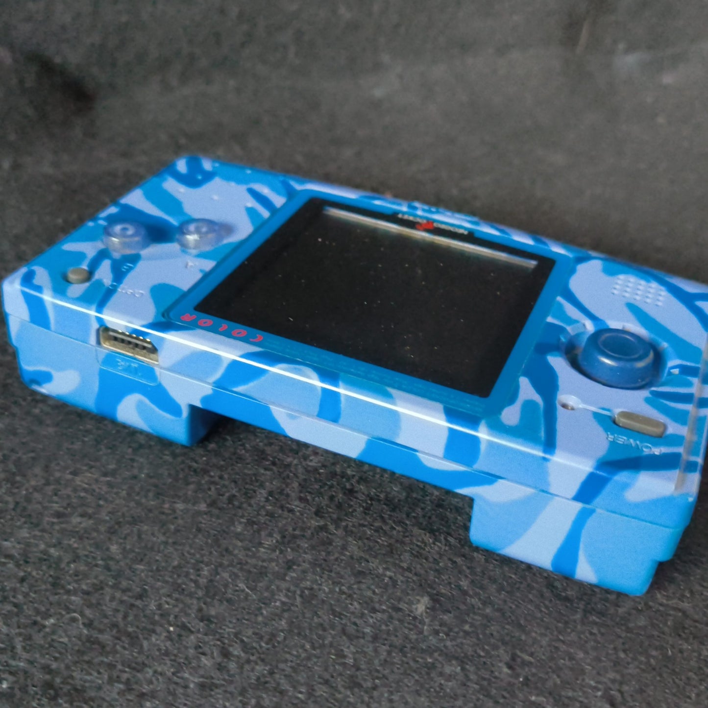 JUNK, For Parts, SNK NEOGEO POCKET Color Camouflage Blue Console W/Box-h0621-
