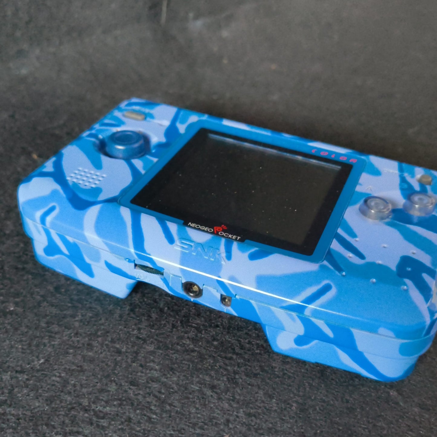JUNK, For Parts, SNK NEOGEO POCKET Color Camouflage Blue Console W/Box-h0621-