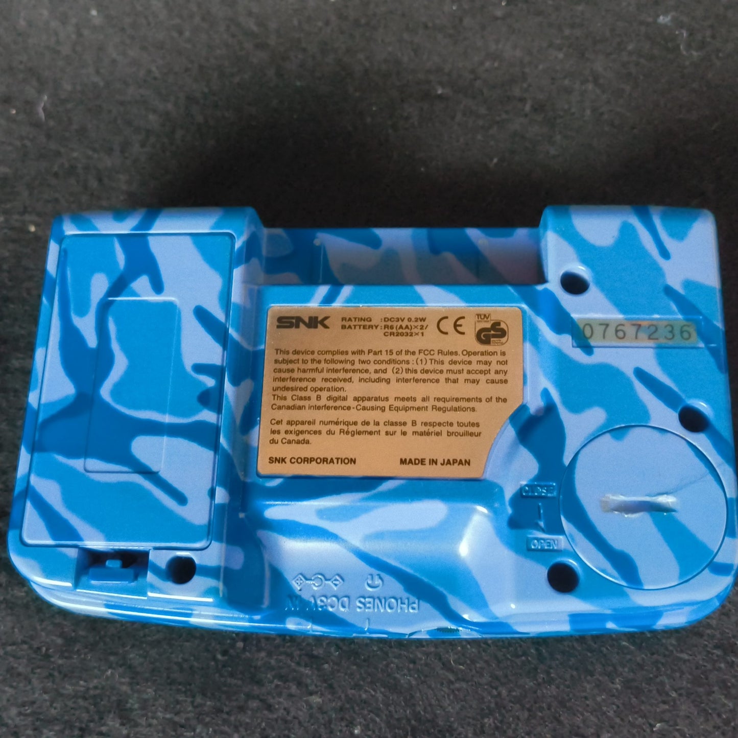 JUNK, For Parts, SNK NEOGEO POCKET Color Camouflage Blue Console W/Box-h0621-
