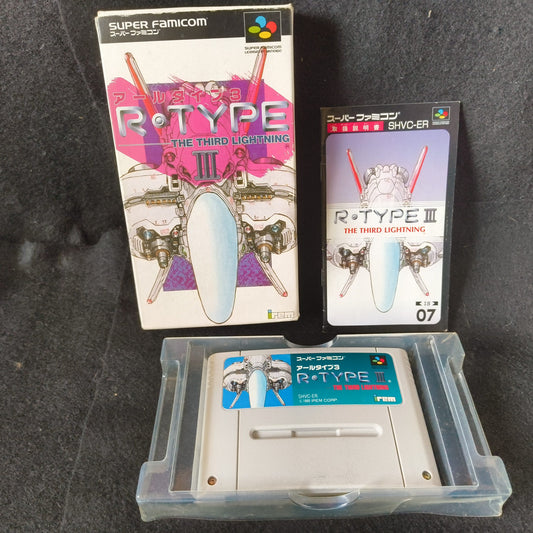 R-TYPE3 The Third Lightning Super Famicom SFC Cartridge,Manual,Boxed set-h0702-1