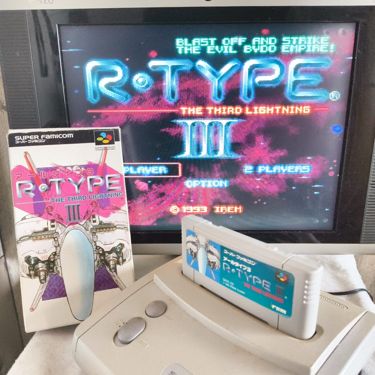 R-TYPE3 The Third Lightning Super Famicom SFC Cartridge,Manual,Boxed set-h0702-1
