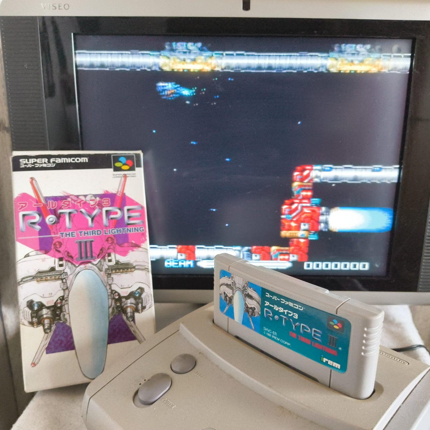 R-TYPE3 The Third Lightning Super Famicom SFC Cartridge,Manual,Boxed set-h0702-1