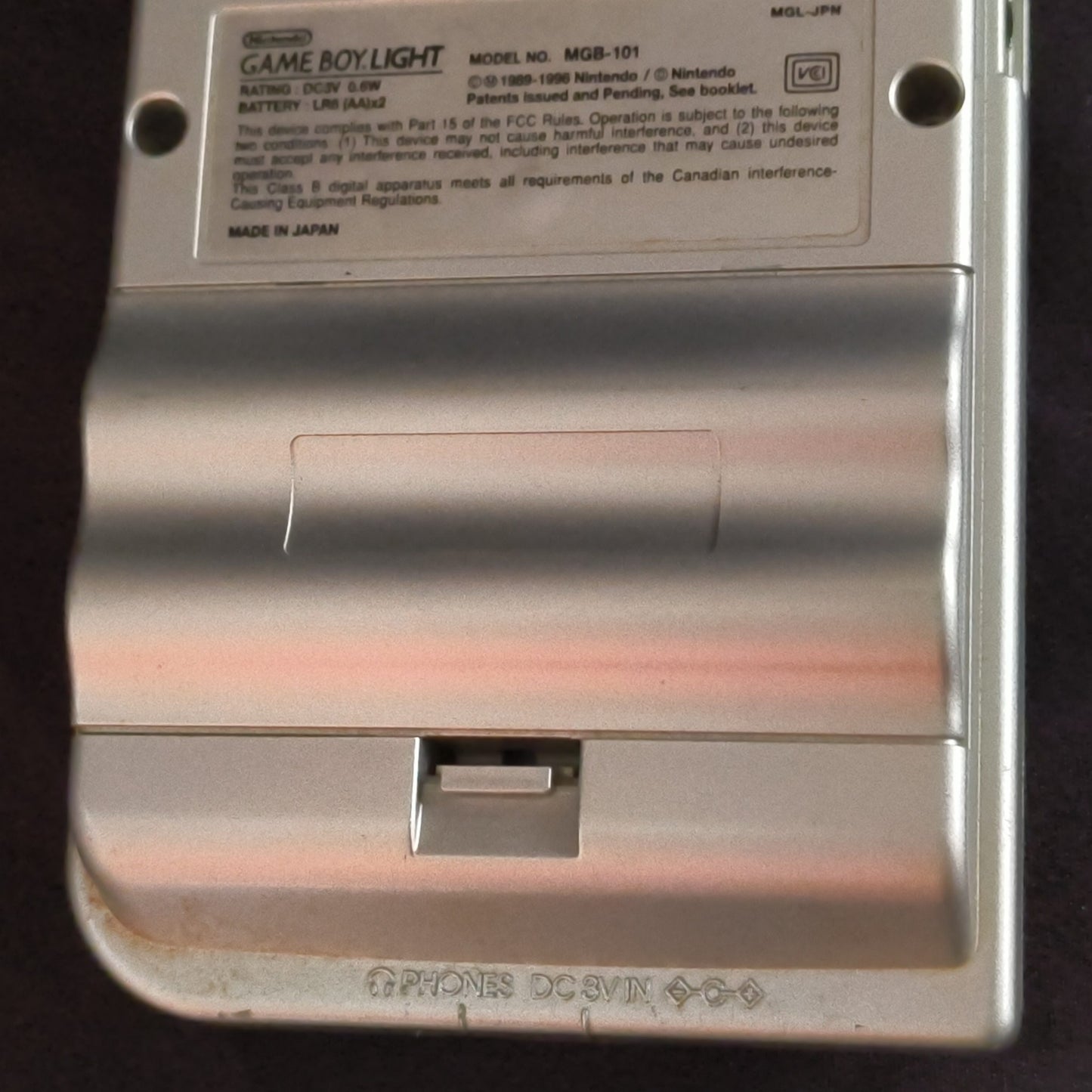 Game Boy Light Silver Console - No Sound from Speaker / Working HGB-101-h0710-
