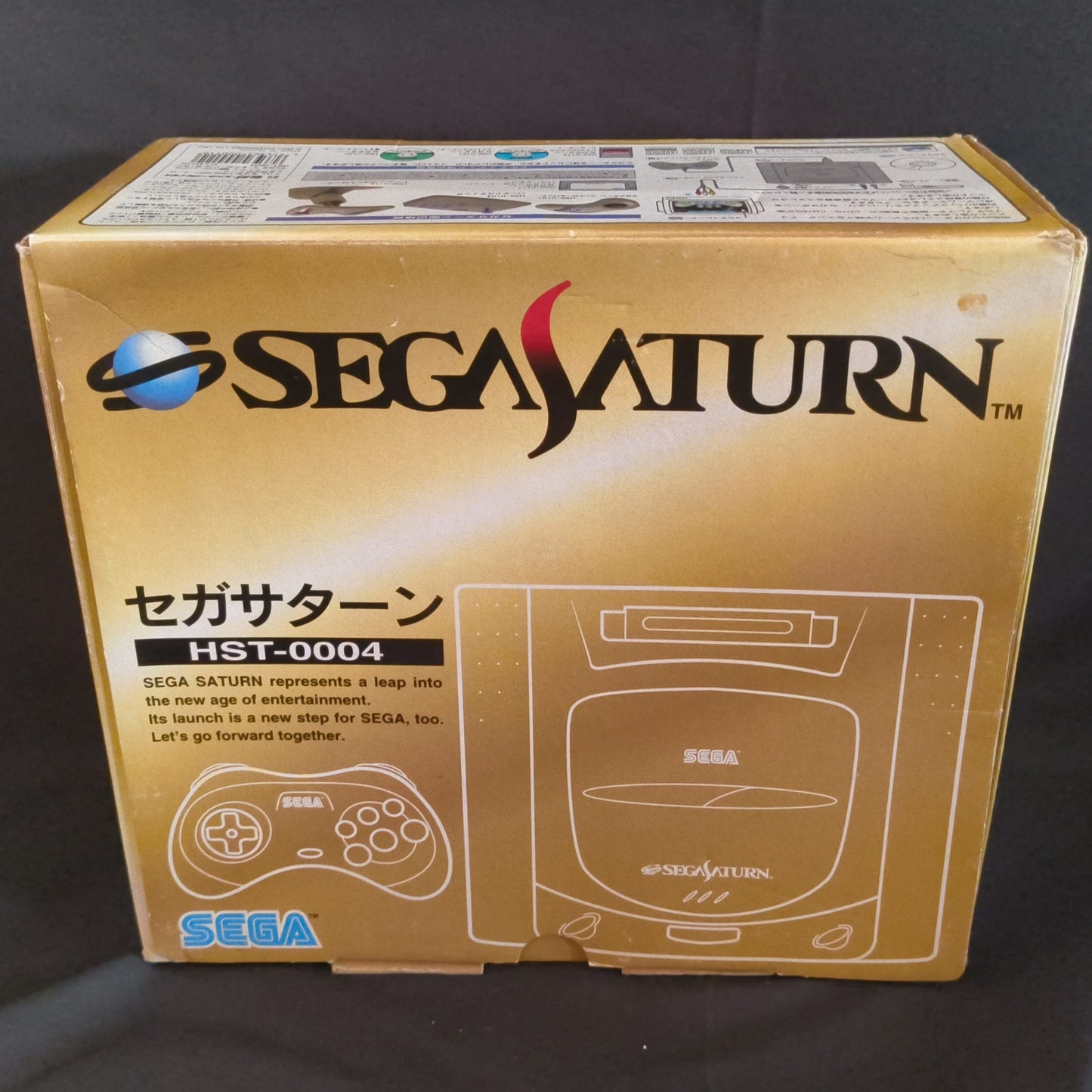 SEGA Saturn Gray color Console HST-0004,Pad,Power Cable Boxed set, Working-h0710