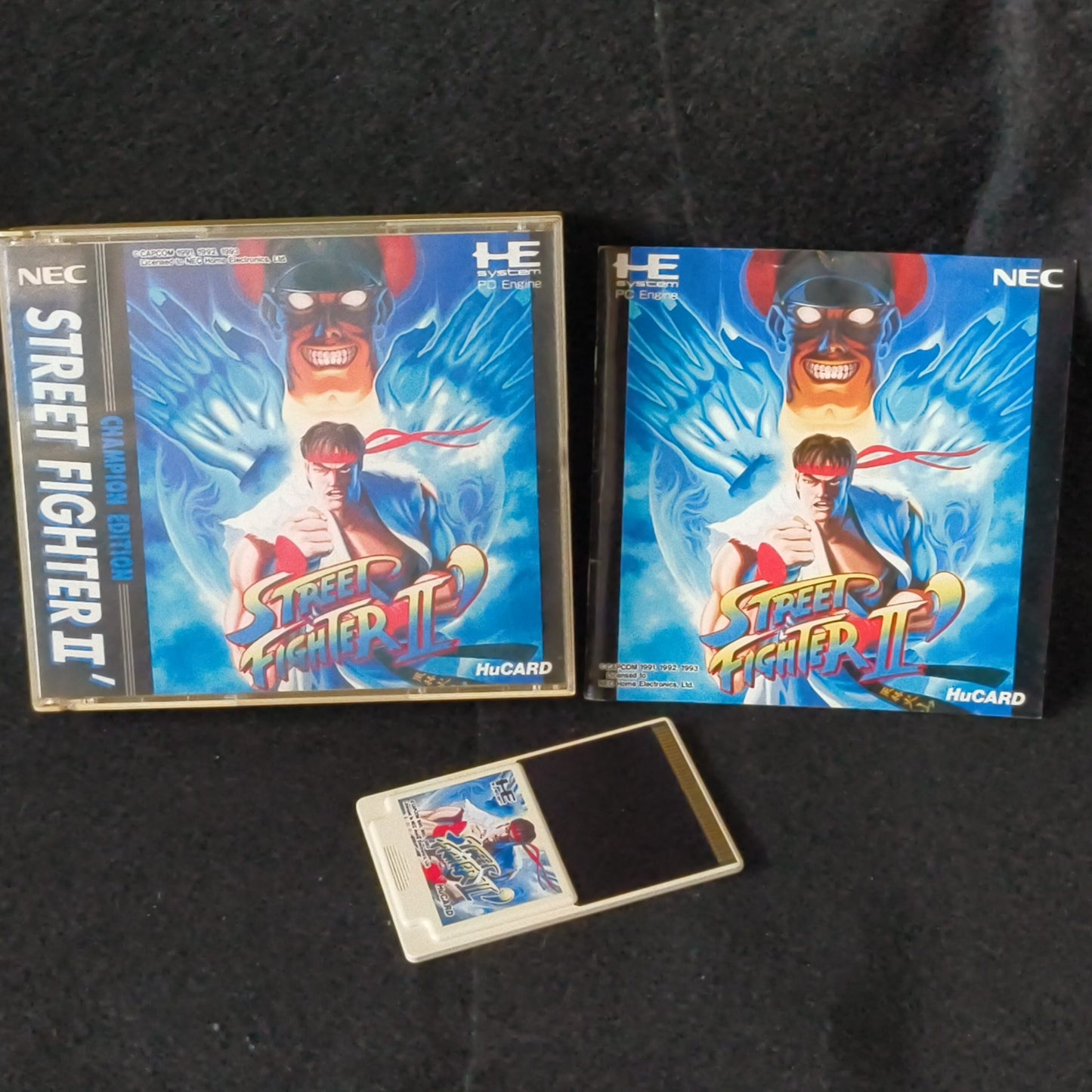 Street Fighter 2 Dash NEC PC Engine TurboGrafx-16 PCE Hu-Card, Maual, Case-h0711