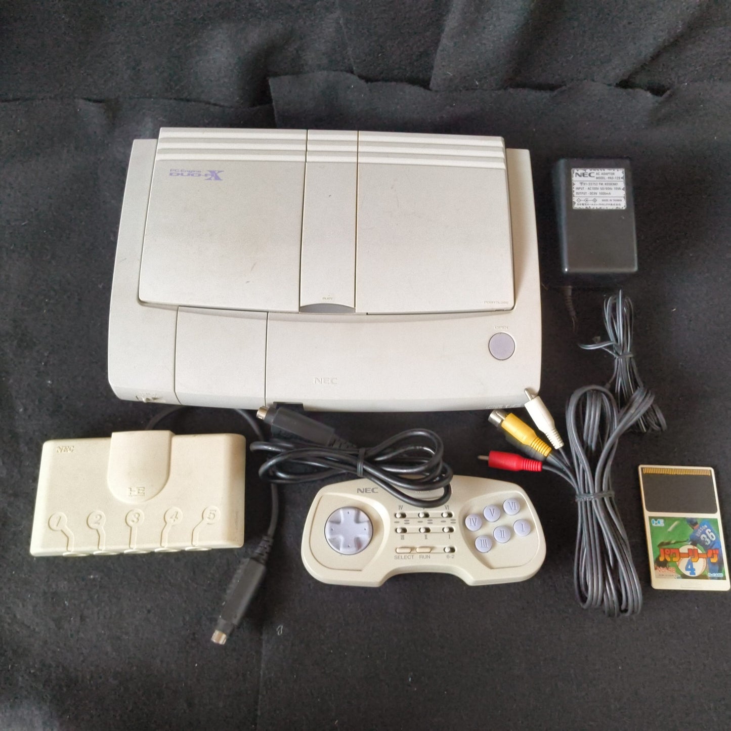Defective, NEC PC Engine DUO-RX PCE-DUORX Console, Pad AV cable, PSU set-h0711-