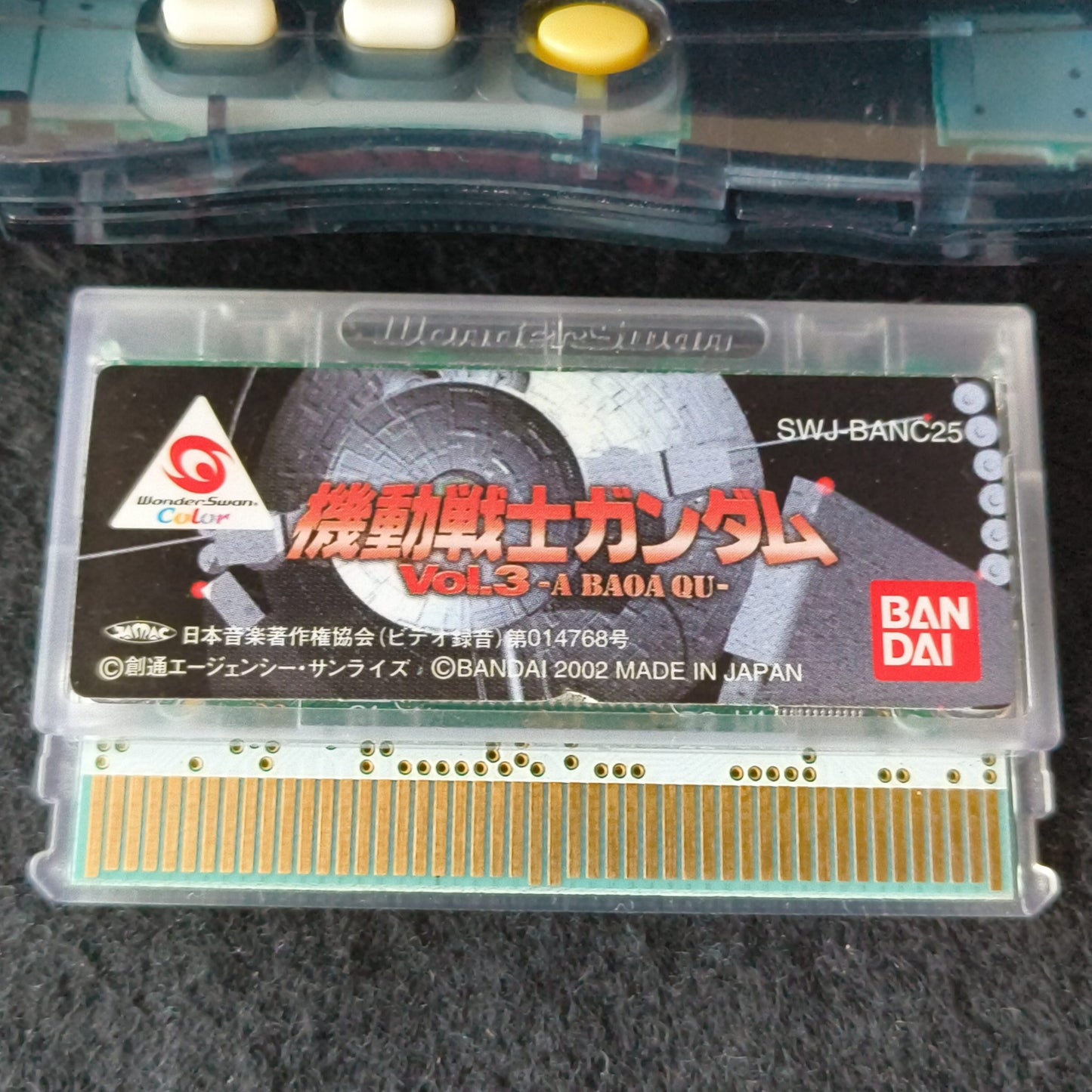 Defective Wonder Swan Crystal Clear Black BANDAI WSC Handheld Console-h0722-