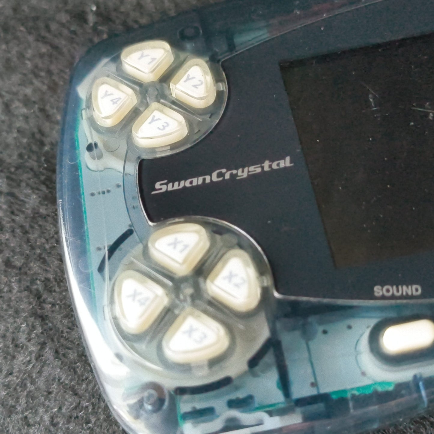 Defective Wonder Swan Crystal Clear Black BANDAI WSC Handheld Console-h0722-