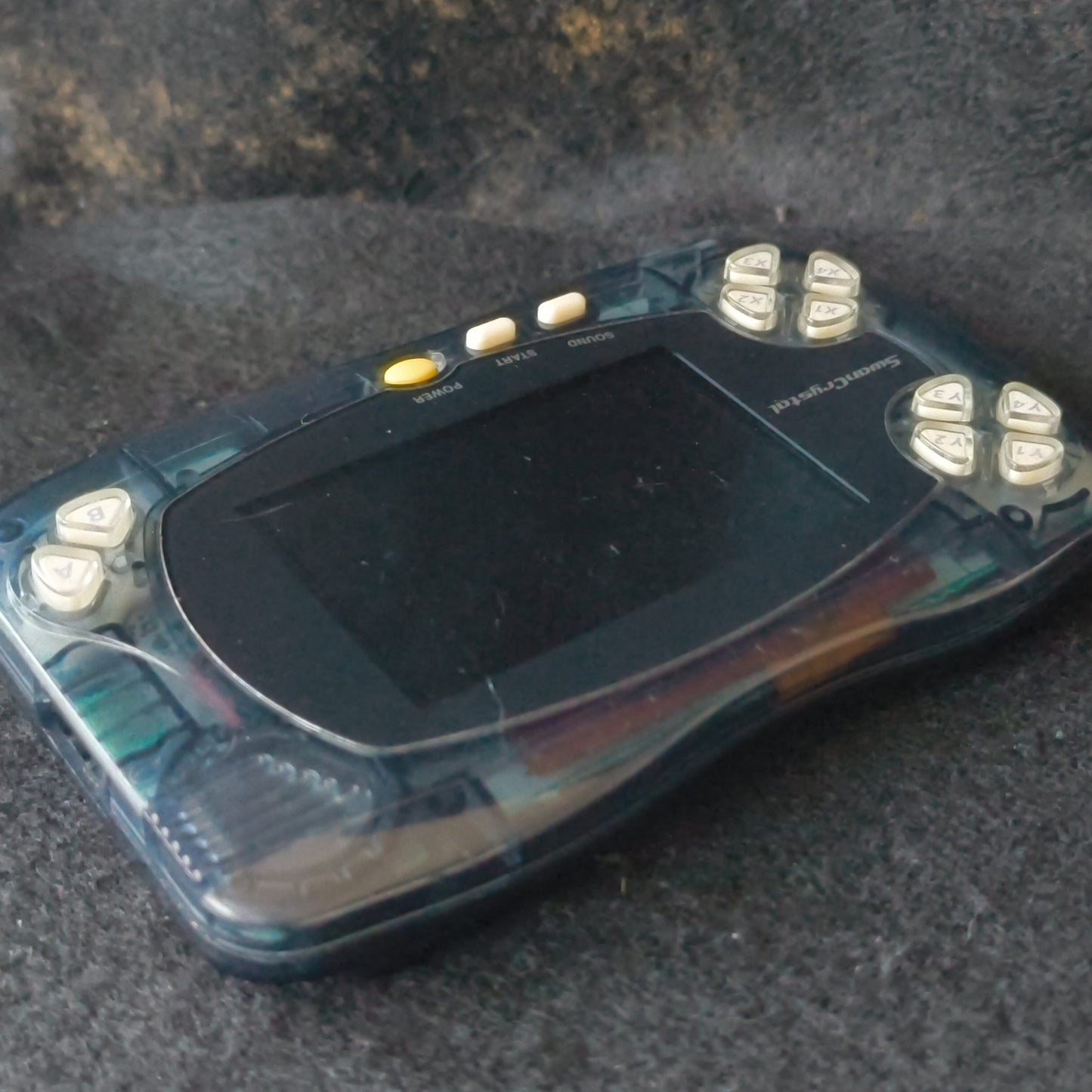 Defective Wonder Swan Crystal Clear Black BANDAI WSC Handheld Console-h0722-