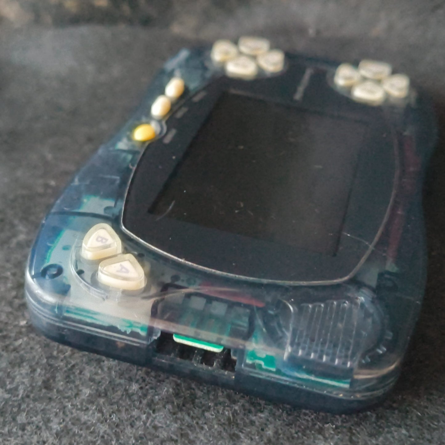 Defective Wonder Swan Crystal Clear Black BANDAI WSC Handheld Console-h0722-