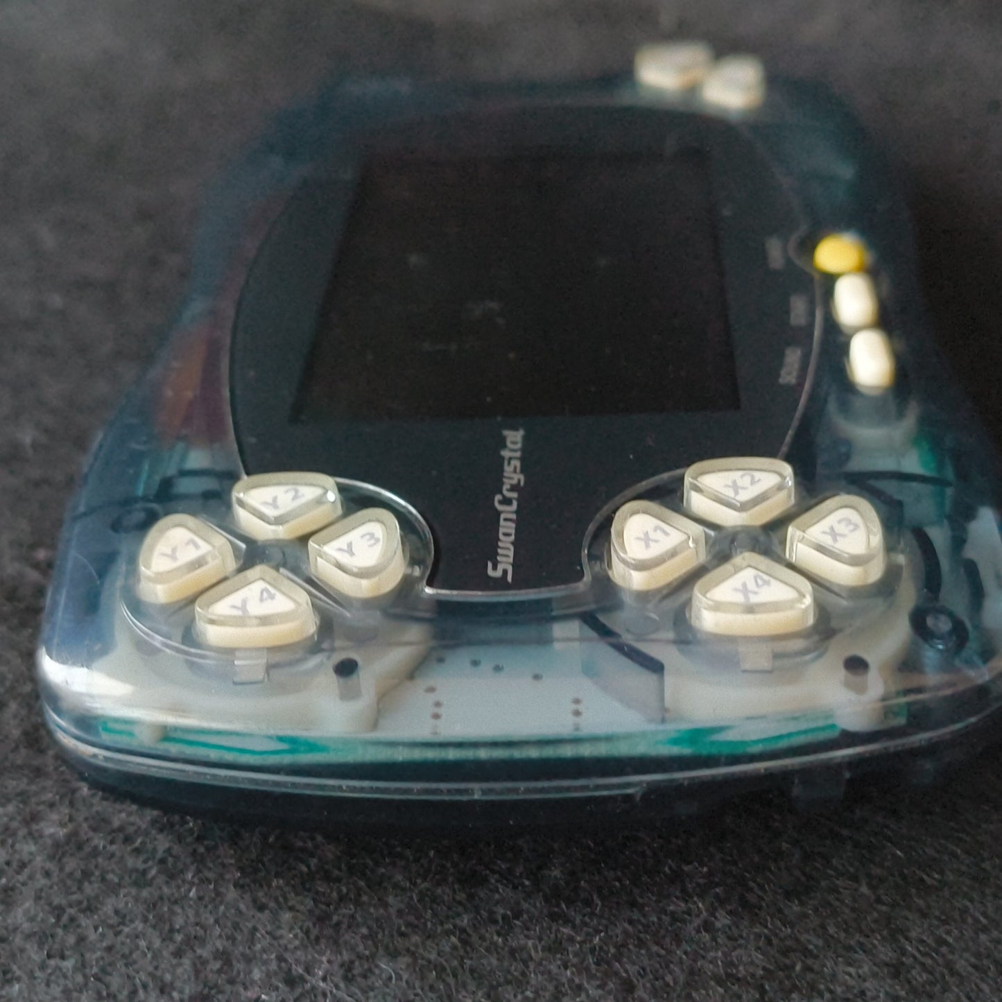 Defective Wonder Swan Crystal Clear Black BANDAI WSC Handheld Console-h0722-