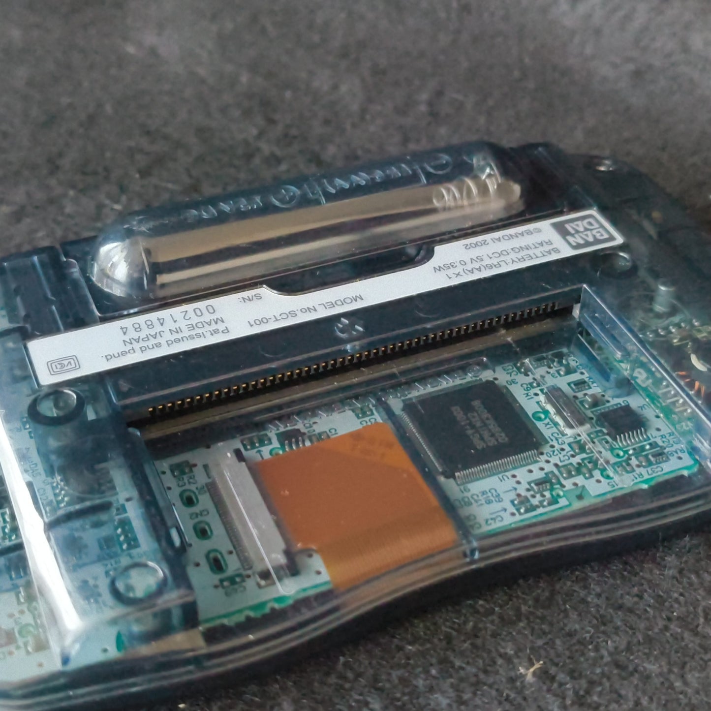 Defective Wonder Swan Crystal Clear Black BANDAI WSC Handheld Console-h0722-