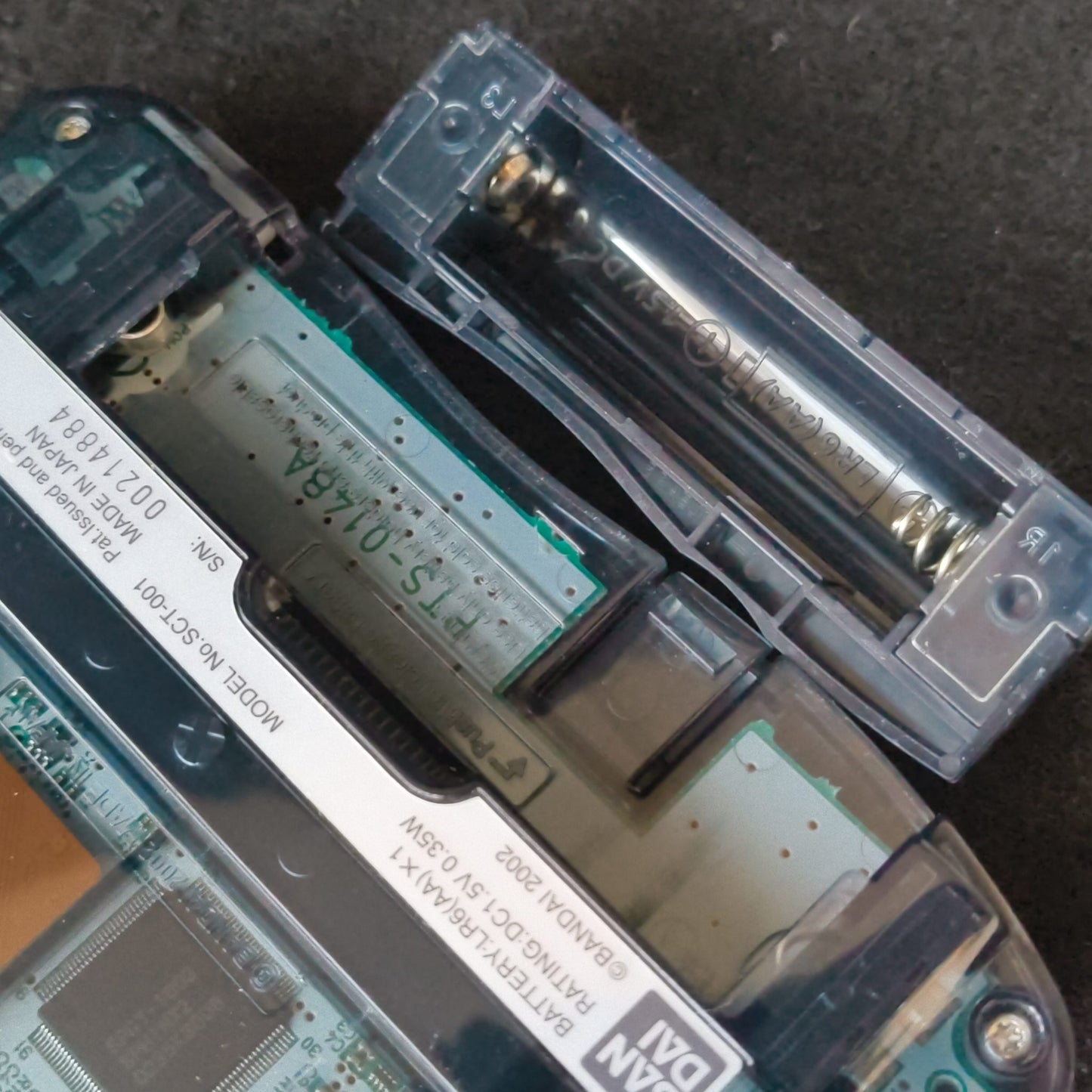 Defective Wonder Swan Crystal Clear Black BANDAI WSC Handheld Console-h0722-