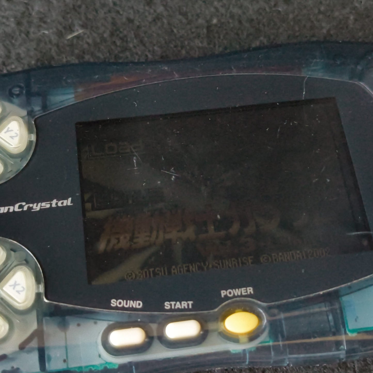 Defective Wonder Swan Crystal Clear Black BANDAI WSC Handheld Console-h0722-