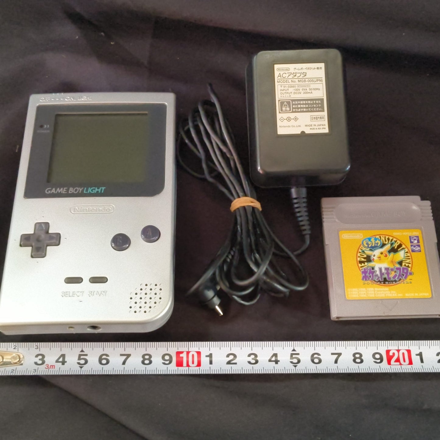 Used, Nintendo Gameboy Light Silver color console MGB-101 w/PSU, Working-h0725-