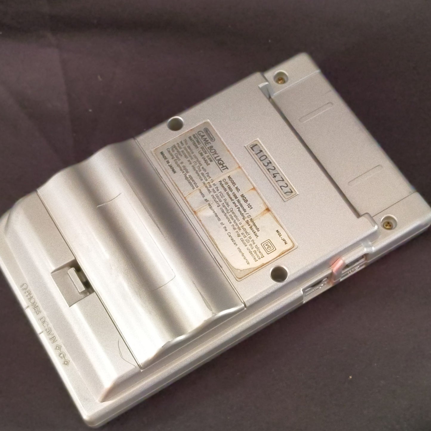 Used, Nintendo Gameboy Light Silver color console MGB-101 w/PSU, Working-h0725-