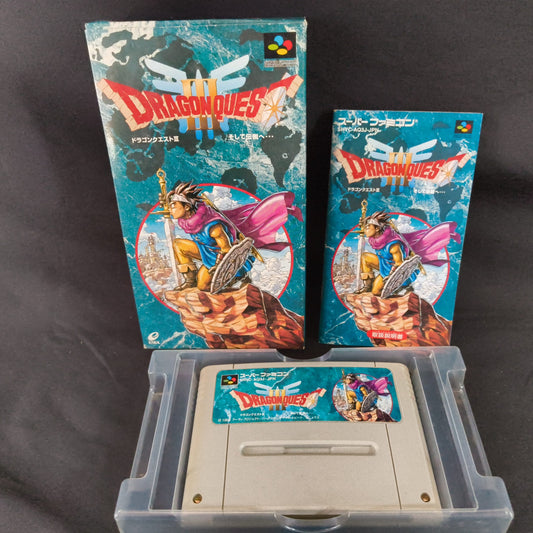 Dragon Quest 3 Nintendo Super Famicom Cart w/Manual, Box Japan, Working-f0725-