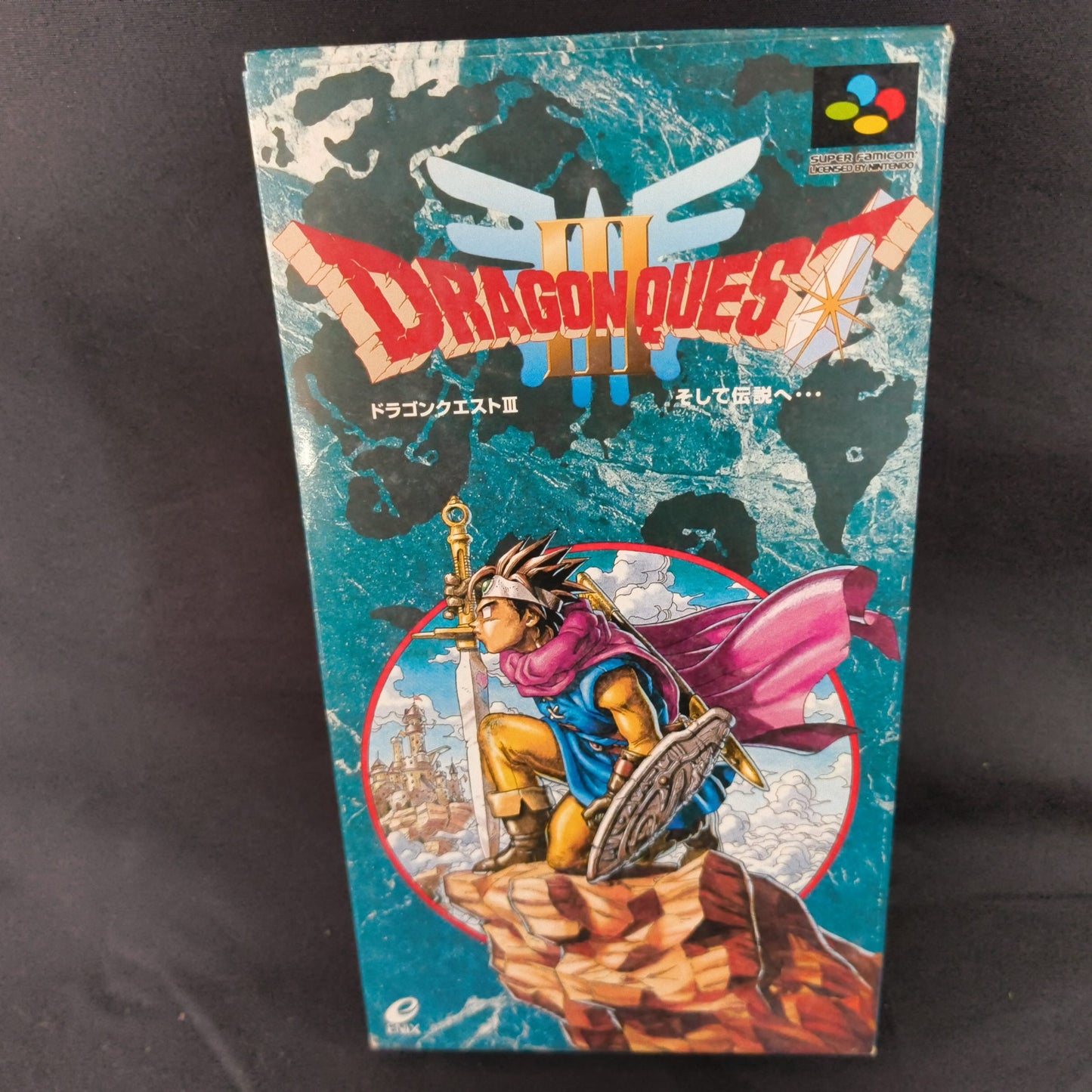Dragon Quest 3 Nintendo Super Famicom Cart w/Manual, Box Japan, Working-f0725-