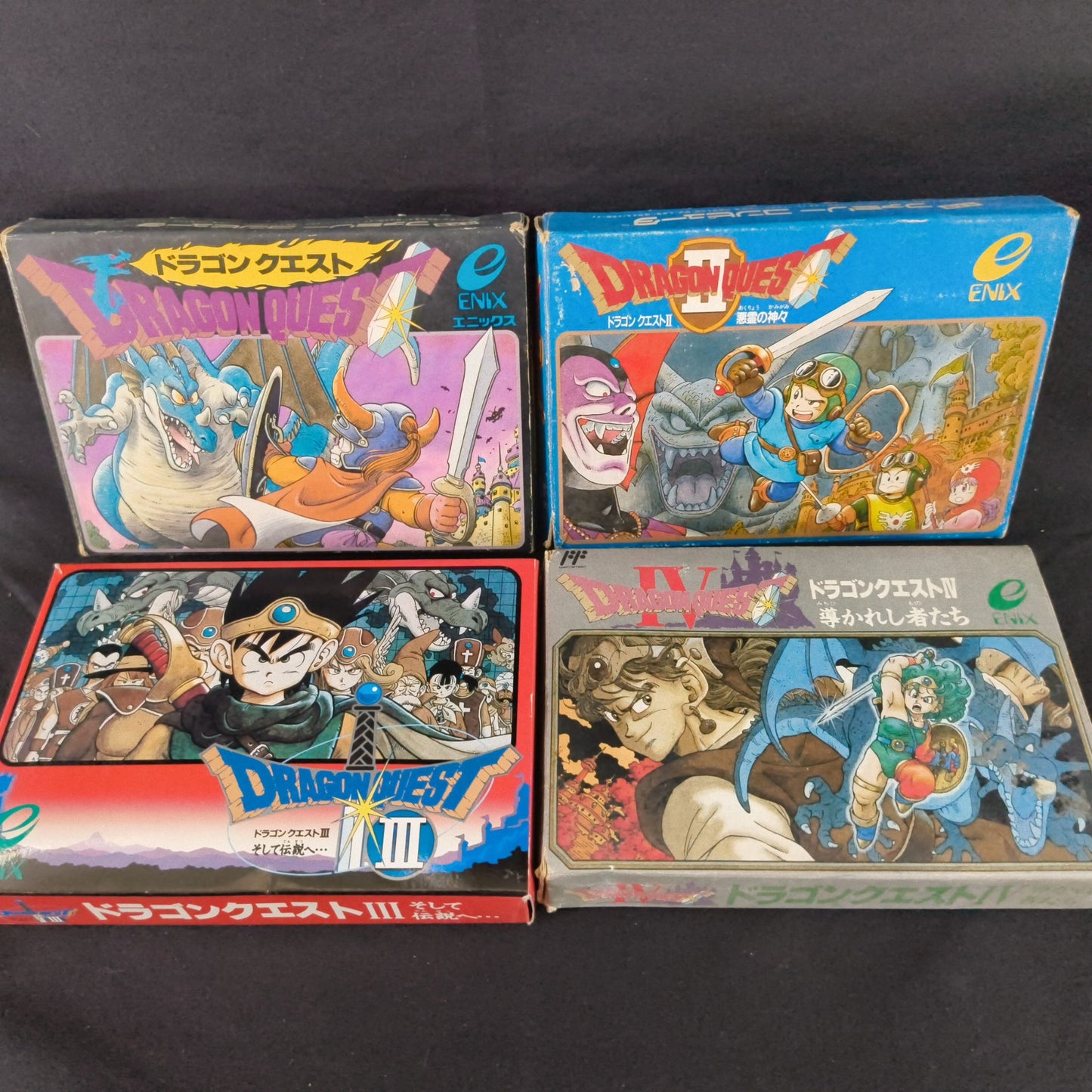 Dragon Quest Series Famicom FC NES Cartridge, Manual, Boxed set, Working-h0725-