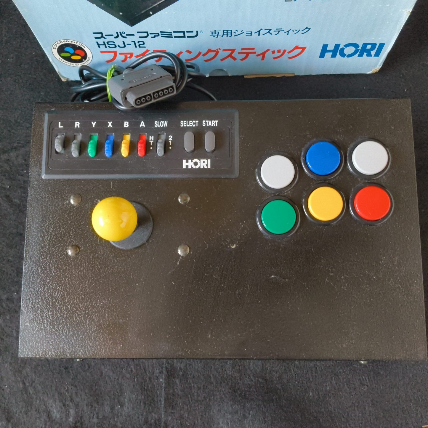 Used Hori Arcade Fighting Stick HSJ-12 Super Famicom SNES Boxed set Japan-h0730