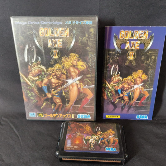 GOLDEN AXE 2 SEGA MEGA DRIVE (Genesis ) Shooter game Cartridge w/Box set-h0804-