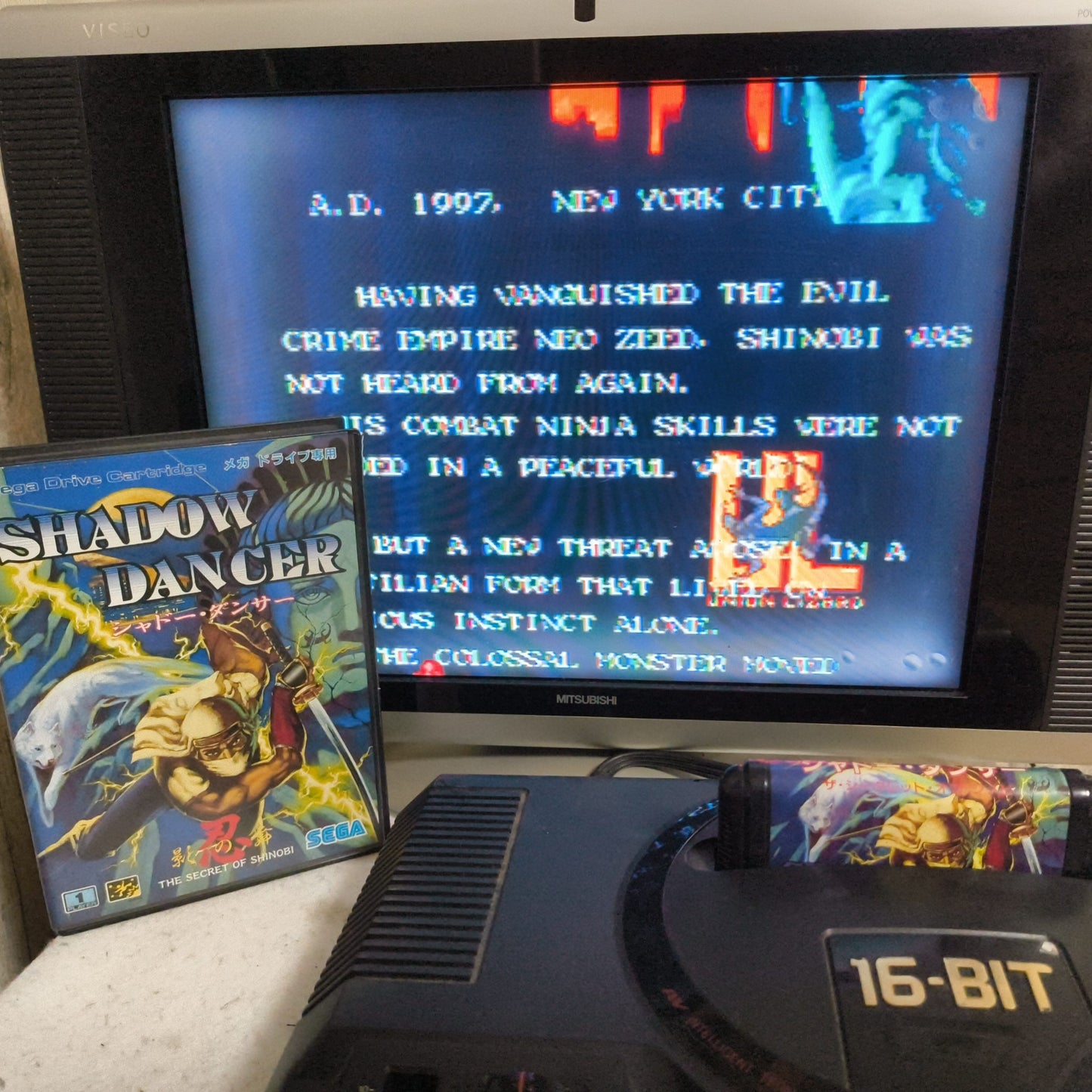 Shadow Dancer THE SECRET SHINOBI SEGA MEGA DRIVE (Genesis ) game w/Box set-h0805