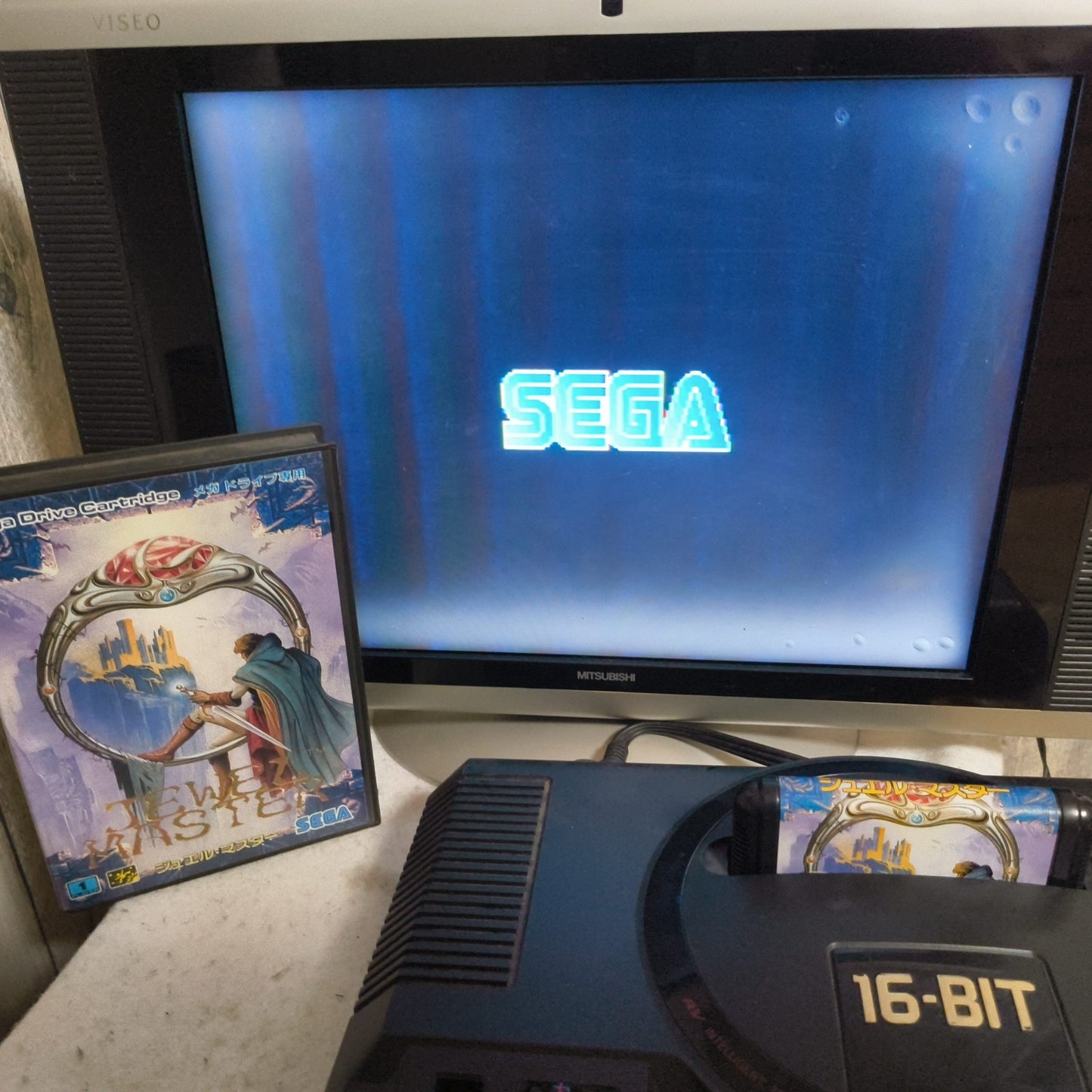 JEWEL MASTER SEGA MEGA DRIVE (Genesis ) Shooter game Cartridge w/Box set-h0805-