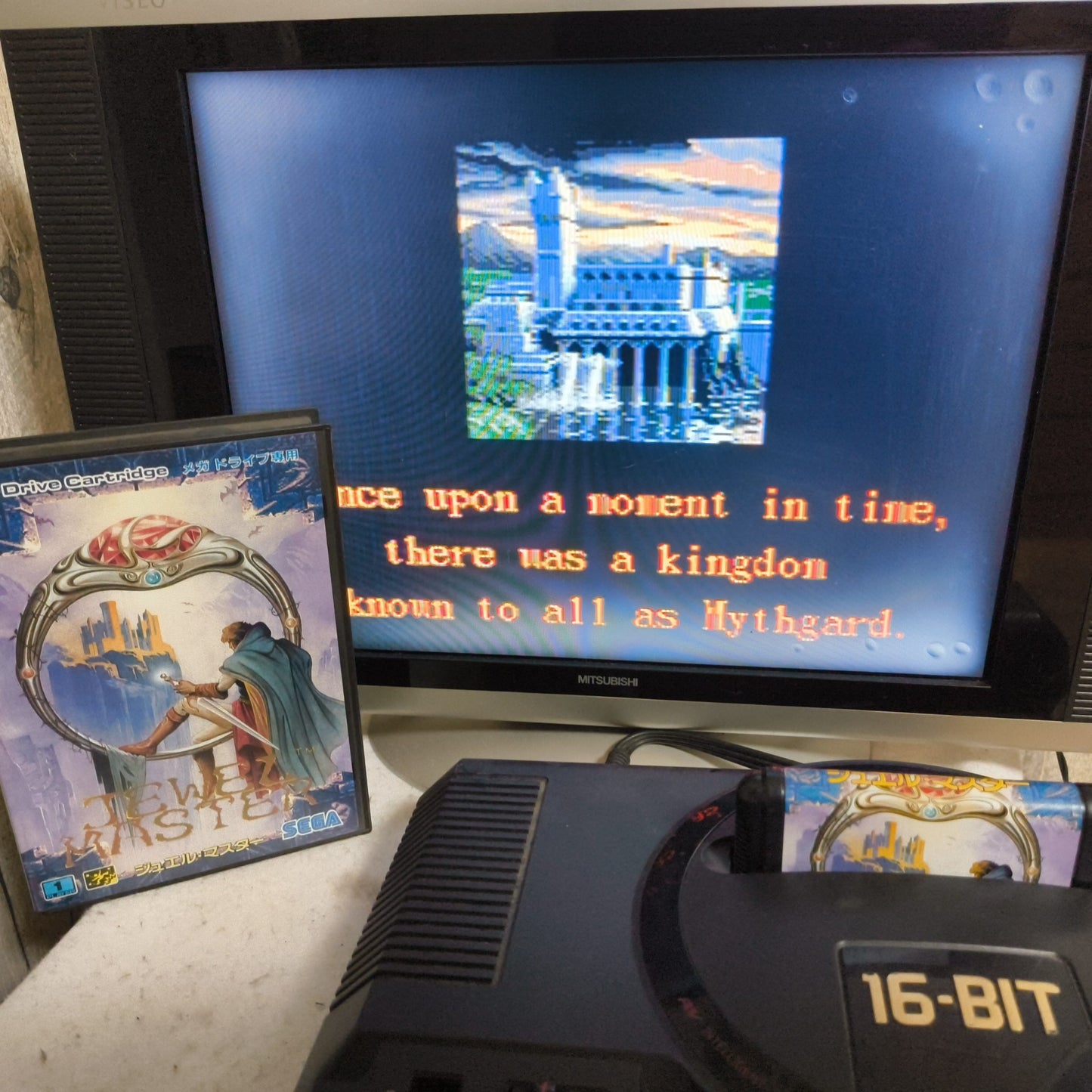 JEWEL MASTER SEGA MEGA DRIVE (Genesis ) Shooter game Cartridge w/Box set-h0805-