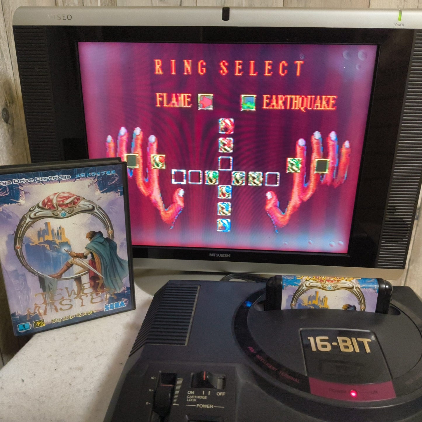 JEWEL MASTER SEGA MEGA DRIVE (Genesis ) Shooter game Cartridge w/Box set-h0805-