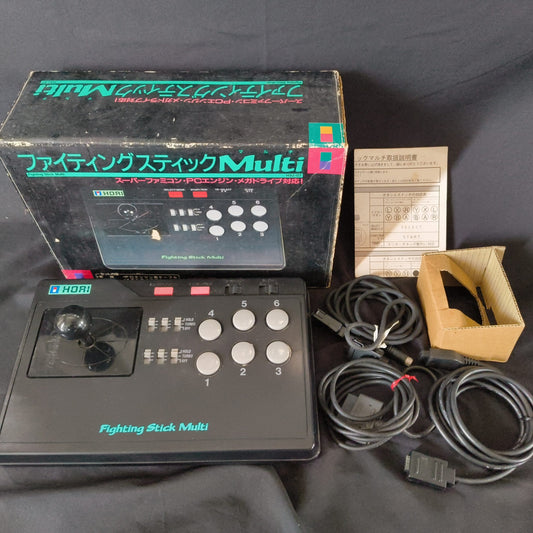 Hori Arcade Fighting Stick Multi for SNES, PC Engine, Megadrive Boxed set-h0807-