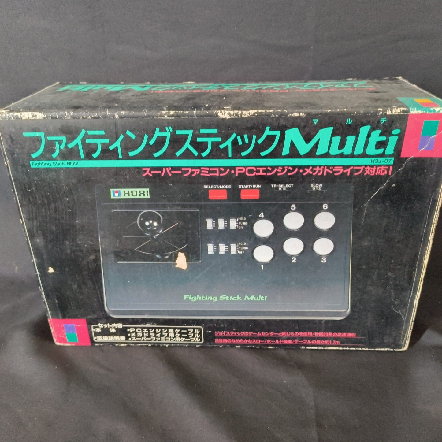 Hori Arcade Fighting Stick Multi for SNES, PC Engine, Megadrive Boxed set-h0807-