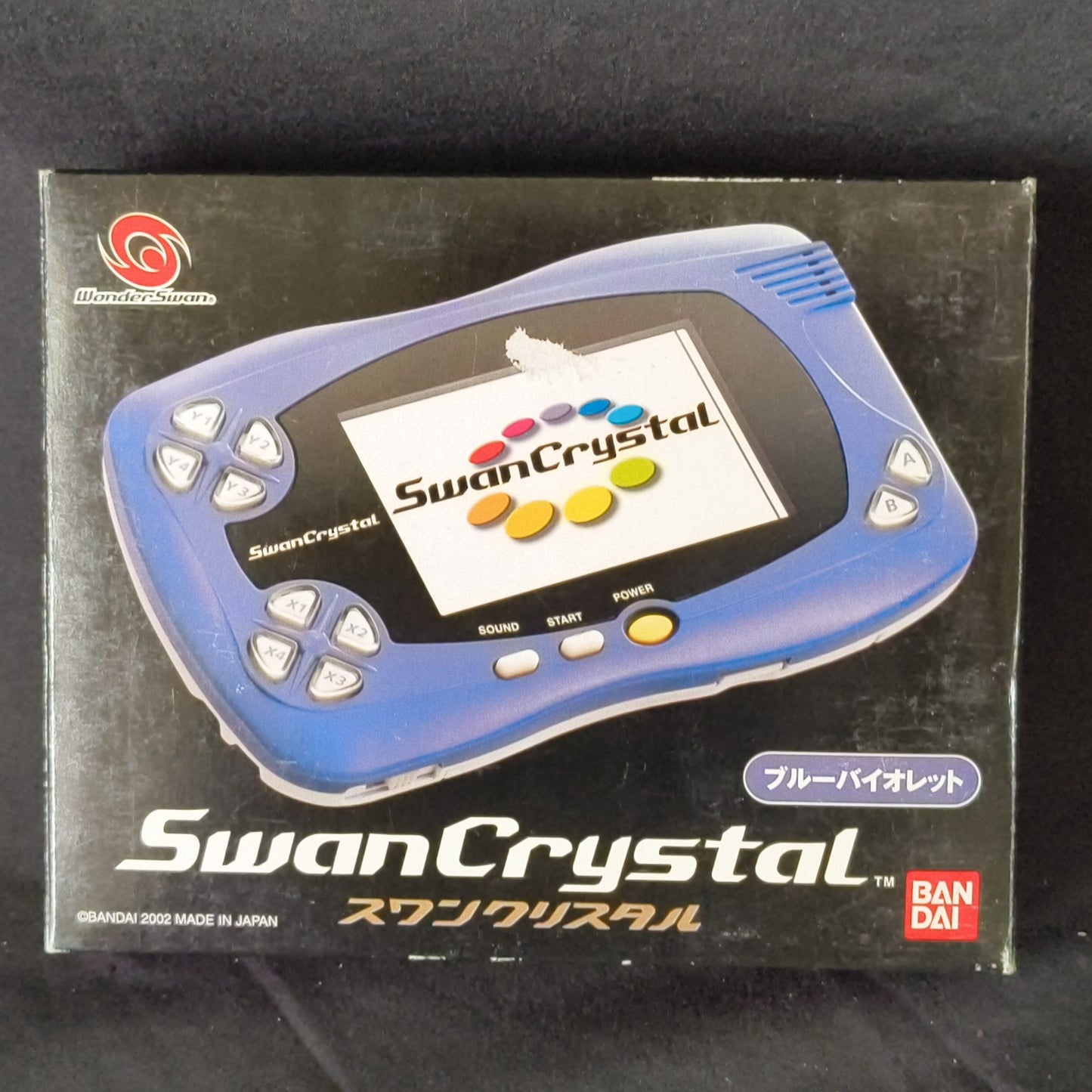 Wonder Swan Crystal Blue Violet BANDAI Console,Manual Boxed set, Working-h0808-2