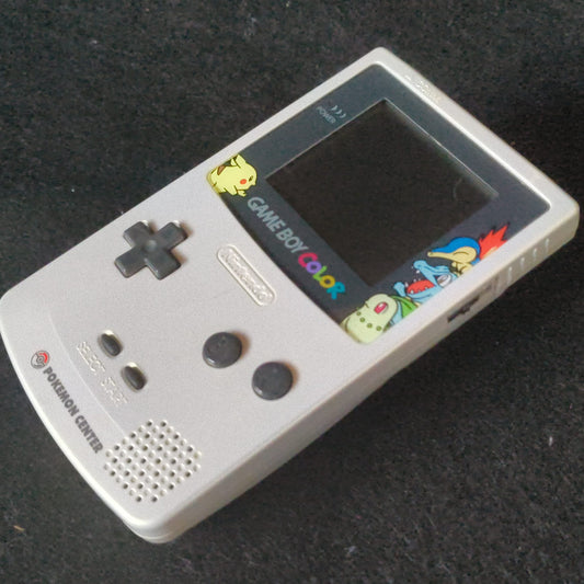 Nintendo Gameboy Color Pokemon Center Limited Edition silver console set-h0811-