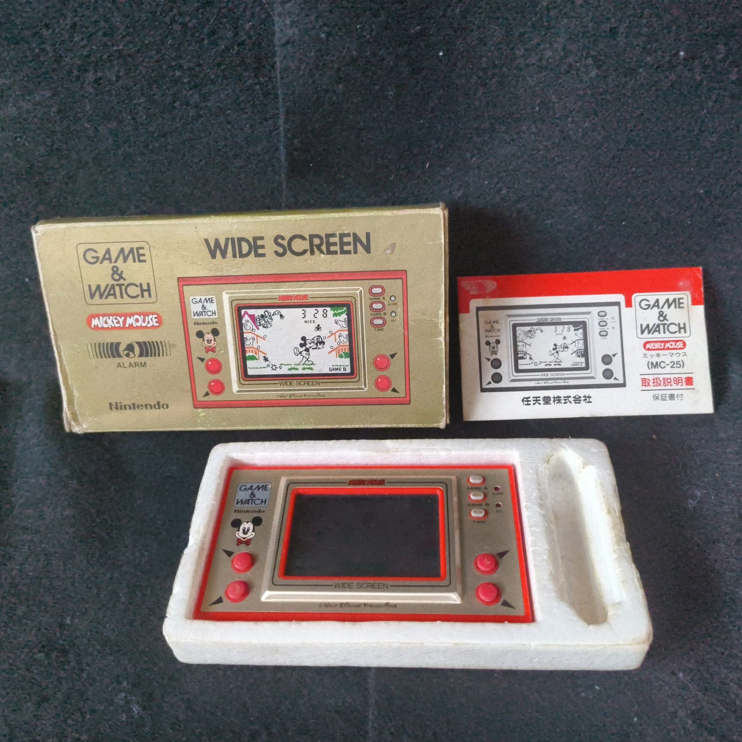 Vintage Nintendo Game & Watch Mickey Mouse. Handheld game, w/Manual, Box,Working
