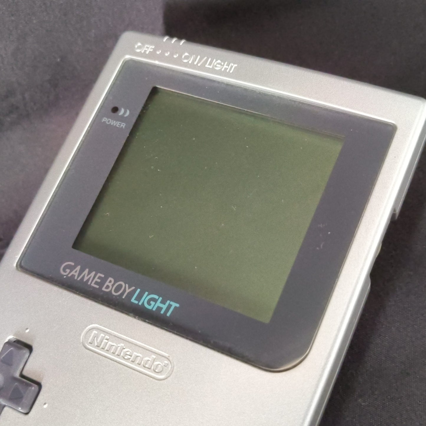 Used, Nintendo Gameboy Light Silver color console MGB-101 and Game set, Working