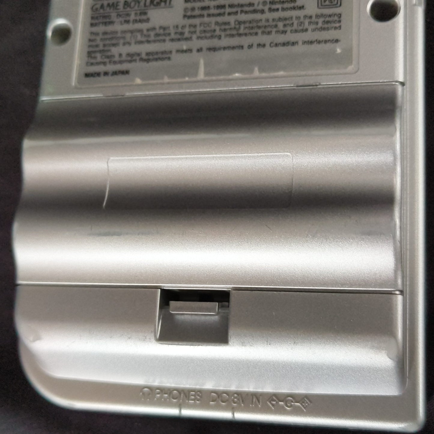 Used, Nintendo Gameboy Light Silver color console MGB-101 and Game set, Working