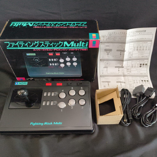 Hori Arcade Fighting Stick Multi for SNES, PC Engine, Megadrive Boxed set-h0815-
