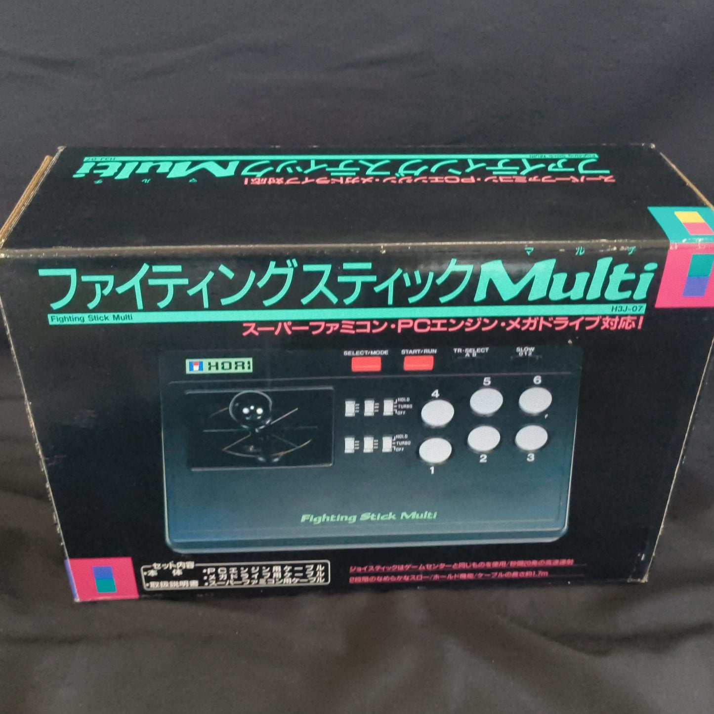 Hori Arcade Fighting Stick Multi for SNES, PC Engine, Megadrive Boxed set-h0815-