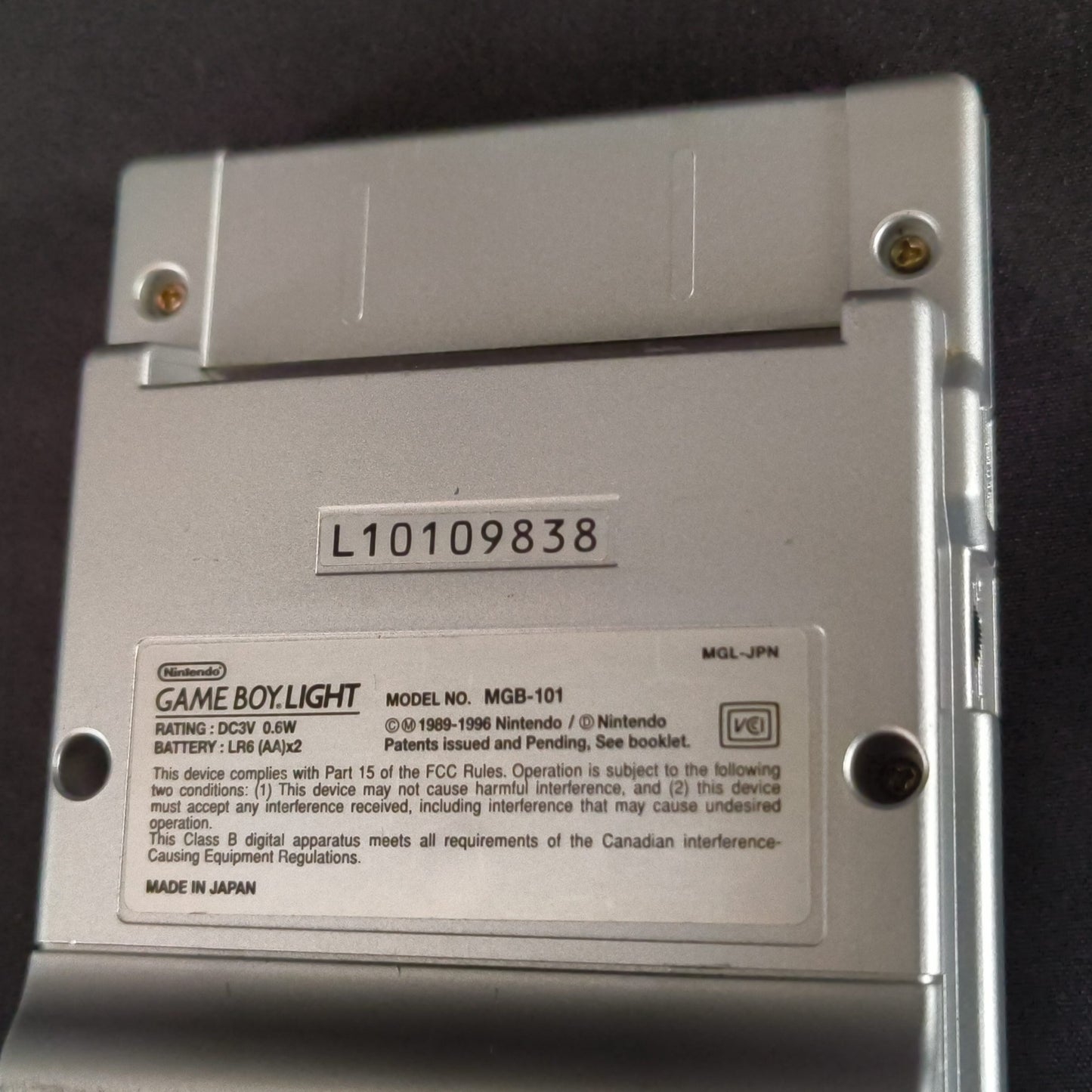 Used, Nintendo Gameboy Light Silver color console MGB-101, Working, Japan-h0818-