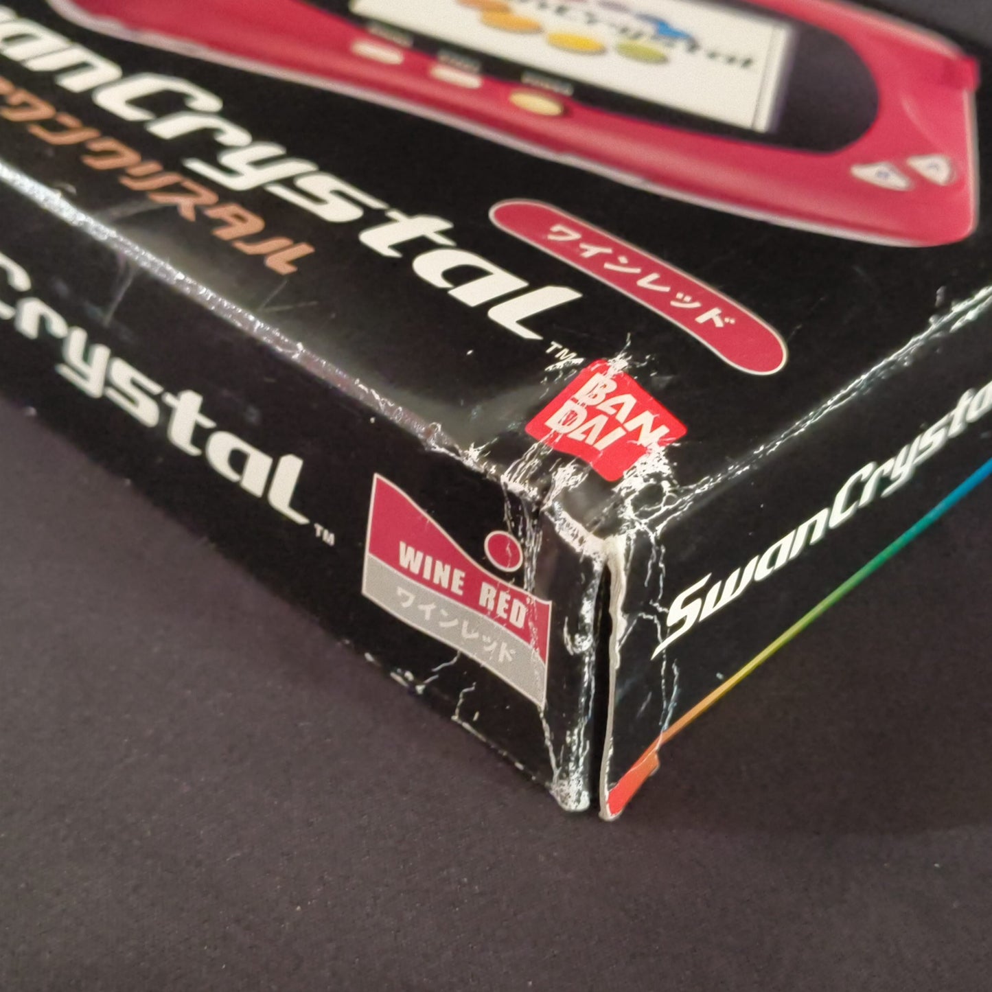 Defective Wonder Swan Crystal SwanCrystal Wine Red BANDAI Console w/Manual, Box