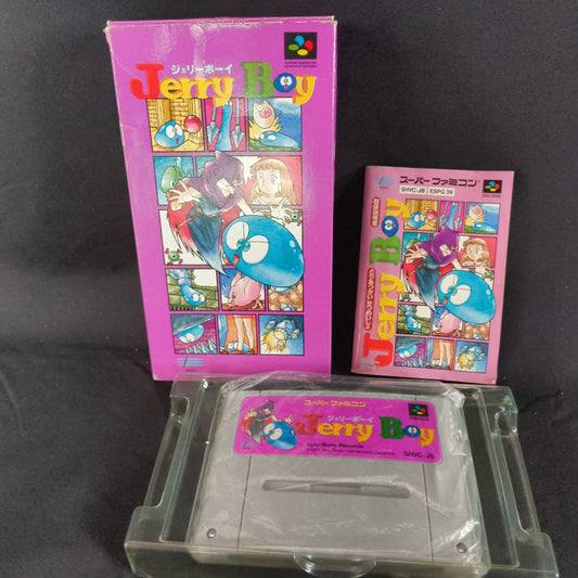 Jerry Boy Smart Ball Super Famicom SFC Cartridge,Manual,Boxed set, Japan,Working