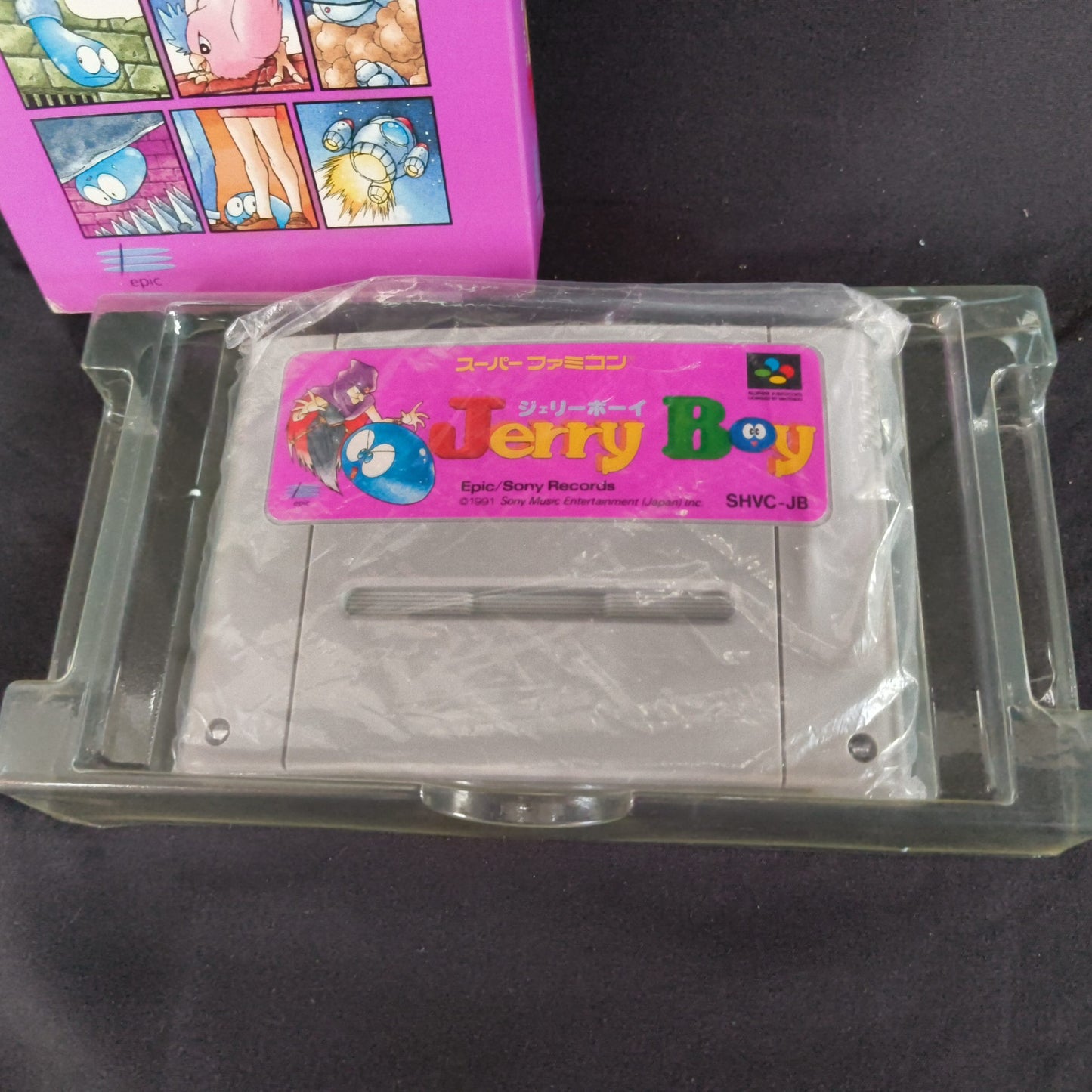 Jerry Boy Smart Ball Super Famicom SFC Cartridge,Manual,Boxed set, Japan,Working