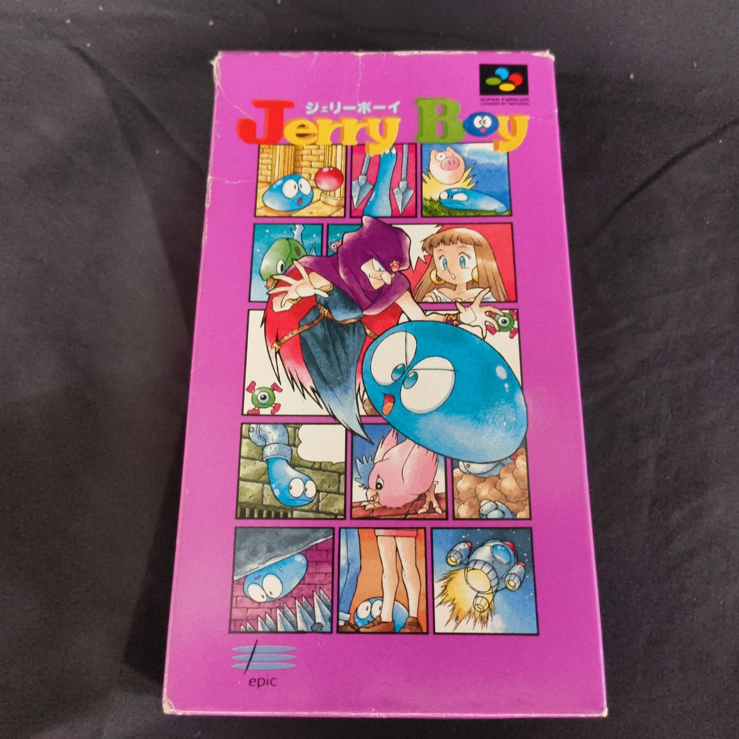 Jerry Boy Smart Ball Super Famicom SFC Cartridge,Manual,Boxed set, Japan,Working