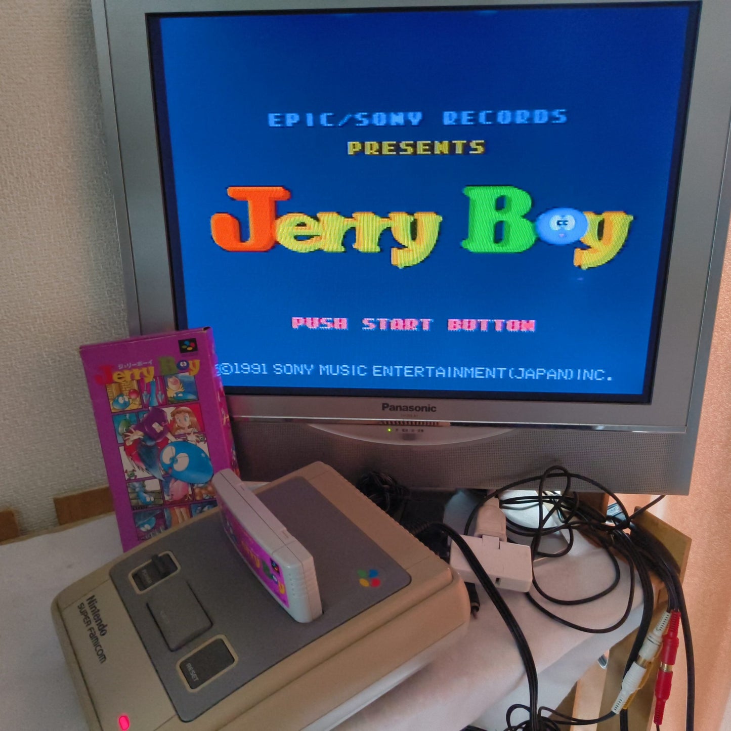 Jerry Boy Smart Ball Super Famicom SFC Cartridge,Manual,Boxed set, Japan,Working