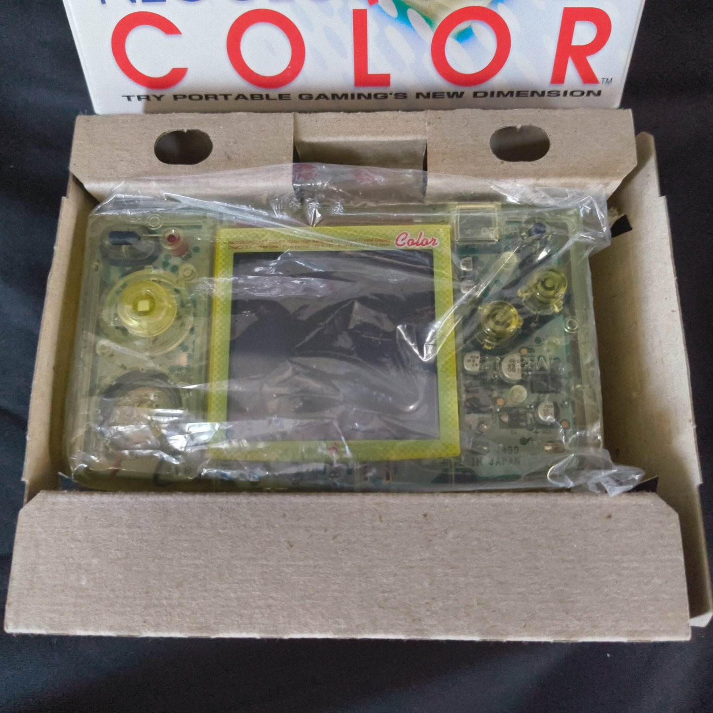 SNK NEOGEO POCKET Color Crystal Yellow Console NEO GEO, Box and game set, Japan