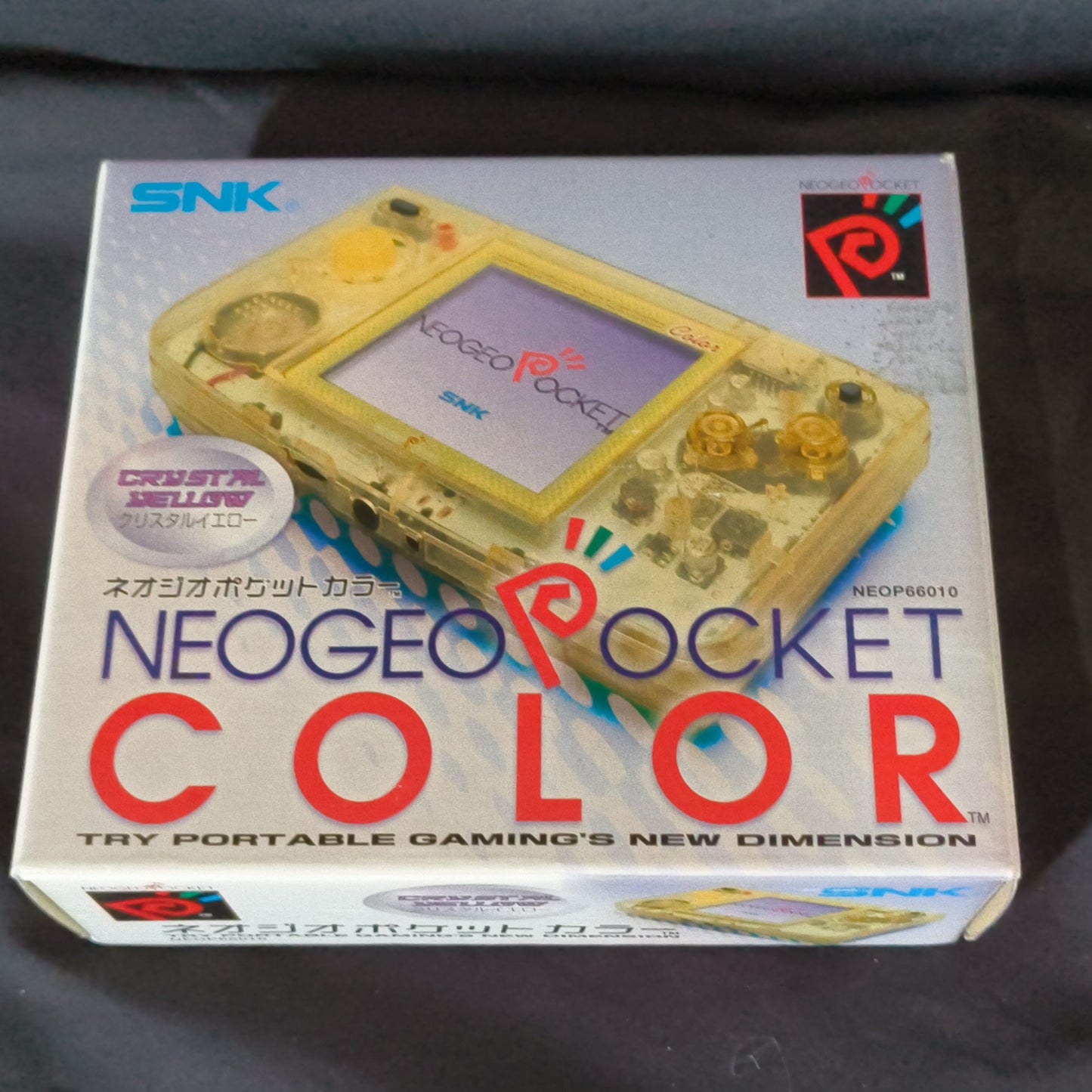 SNK NEOGEO POCKET Color Crystal Yellow Console NEO GEO, Box and game set, Japan